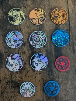 Lot Of 11 Pokemon TCG Game Flipping Coins - NO DUPES XY/BW/DP/EX - Image 1