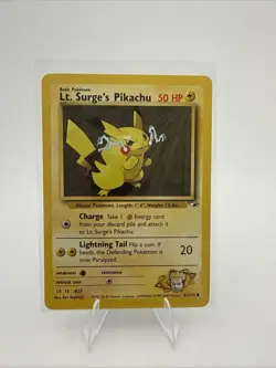 Pokemon Lt. Surge's Pikachu 081/132 Gym Heroes - Image 1