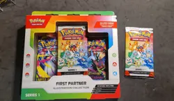 Pokemon TCG First Partner Illustration Collection plus 1 sealed promo pack - Image 1