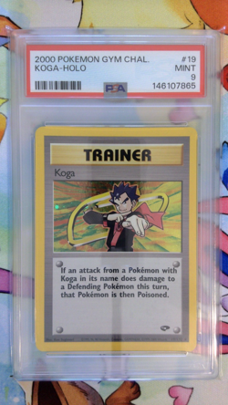 Pokemon Gym Challenge Unlimited 19/132 Holo Rare Koga PSA 9 - Image 1