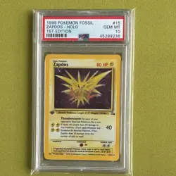 Pokemon 1999 Fossil Zapdos Holo 1st Edition PSA 10 #15 English - Image 3