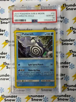Poliwrath Holo #32 2017 Pokemon Sun & Moon PSA 10 - POP 28 - Image 1