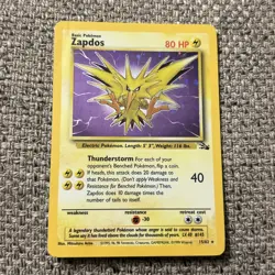Pokemon TCG Zapdos Fossil 15/62 Holo Unlimited Holo Rare - Image 1