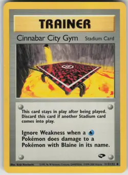 Pokemon TCG Cinnabar City Gym Uncommon Gym Challenge 113/132 - Image 1