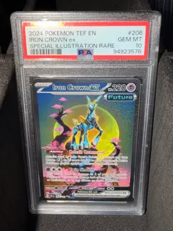 2024 POKEMON TEMPORAL FORCES ILLUSTRATION RARE #206 IRON CROWN EX PSA 10 - Image 1
