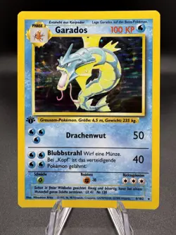 German Pokemon TCG Garados Gyarados 6/102 Base Set 1st Edition Holo Rare LP - Image 1