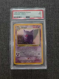 Pokemon Gengar Holo Rare 5/62 Fossil Base Set Vintage PSA 7 - Image 1