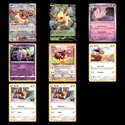 Eevolution Lot 8 Pokemon Cards Eevee EX Leafeon V Sylveon Espeon Jungle Set NM - Image 1