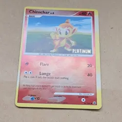 POKEMON PROMO CARD-BURGER KING 2009-PLATINUM STAMPED-CHIMCHAR 56/100(REV HOLO)NM - Image 1