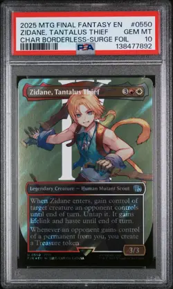 2025 MTG Final Fantasy Borderless Surge Foil #0550 Zidane Tantalus Thief PSA 10 - Image 1