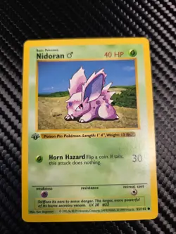 Pokemon Nidoran 55/102 Shadowless Base Set 1st Edition - Image 1
