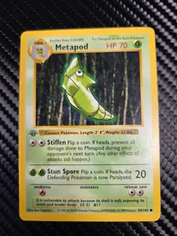 Metapod 54/102 Pokemon Base Set - 1st Edition - Image 1