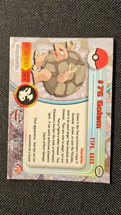 2000 Topps Chrome Pokemon 76 Golem Foil- lp - Image 3