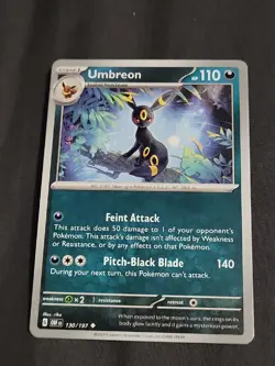Umbreon 130/197- Uncommon- Obsidian Flames- Pokemon-Near Mint - Image 1