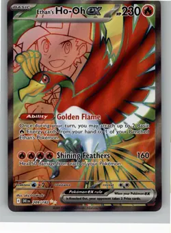 ETHAN'S HO-OH EX 209/182 ULTRA RARE DESTINED RIVALS POKEMON NM - Image 1