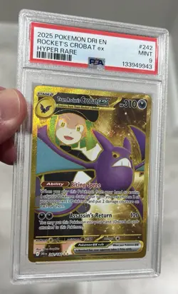 2025 POKEMON DESTINED RIVALS TEAM ROCKET'S CROBAT EX HYPER RARE PSA 9 MINT - Image 5