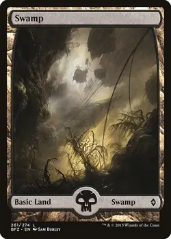 Lot of 20x Swamp #261 - BFZ Battle for Zendikar - MTG Magic FULL ART Land NM - Image 1