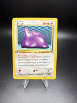 Pokemon 1999 1st Edition Ditto 18/62 Fossil Non-Holo LP - Image 1