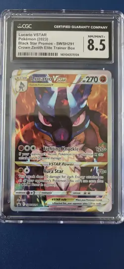 Pokemon Lucario VSTAR SWSH291 Sword & Shield Black Star Promo CGC NM/Mint+ 8.5 - Image 1