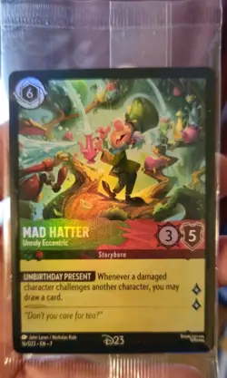 D23 Disney Lorcana Mad Hatter Promo Card Sealed In Original Packaging Brand New - Image 1
