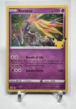 Xerneas 012/025 Holo Rare Celebrations Pokemon Card NM - Image 1