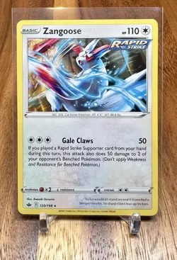 Zangoose 120/198 Non Holo Rare SWSH Chilling Reign Pokemon Card NM - Image 1