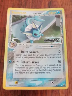 Vaporeon (Delta Species) - 2005 Pokemon EX Reverse Holo Stamped Card - 18/113 - Image 1