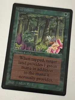 Magic the Gathering MTG Beta Wild Growth NM- (Beta Bob) - Image 1