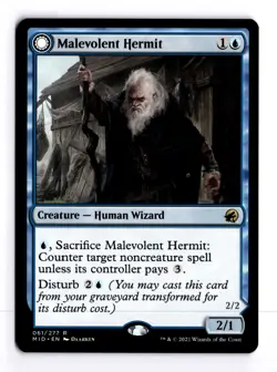 Malevolent Hermit 61 Innistrad: Midnight Hunt R MTG LP - Image 1