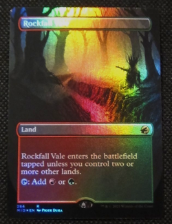 MTG FOIL ROCKFALL VALE Innistrad Midnight Hunt Extended Art - Image 1