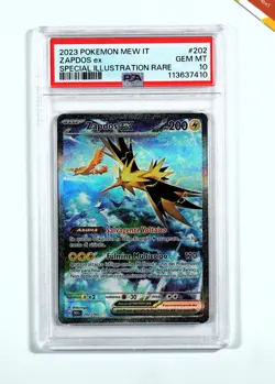 Pokemon PSA 10 Zapdos Ex #202 151 Special Illustration Rare 2023 Italiano - Image 1
