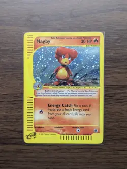 Magby 017/165 Expedition Base Set Holo Rare Pokemon TCG Nintendo e-reader inked - Image 1