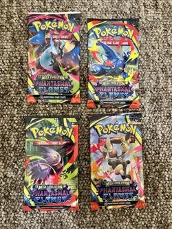 Pokemon TCG Phantasmal Flames Booster Pack X4 Pack Art Set NEW & Factory Sealed - Image 1