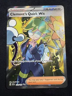 229/191 Clemont's Quick Wit Full Art- Pokemon SV Surging Sparks - NM/M - Image 1