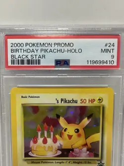 2000 Pokemon promo birthday Pikachu Holo black star #24 PSA Mint 9 - Image 3