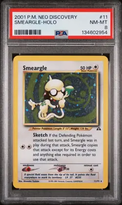 2001 Pokemon Neo Discovery Smeargle Holo Holo PSA 8 #11 - Image 1