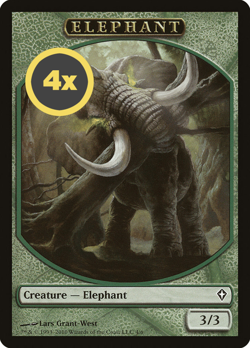 MTG Playset (4x) Elephant Full Art ** Worldwake Tokens ** English (NM) - Image 1