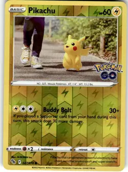 Pikachu (27) Common Pokemon GO 027/078 LP - Image 1
