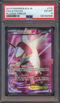 2013 POKEMON B&W PLASMA FREEZE LATIAS EX FULL ART #112 PSA 6! - Image 1