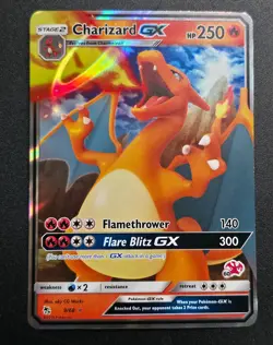 Pokemon Battle Academy Charizard GX 9/68 Full Art Holo Rare Stamped TCG - Image 1