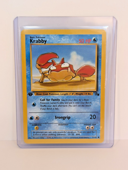 1st Edition Krabby 51/62 Pokemon TCG Base Set Fossil NEAR MINT NM - Image 1
