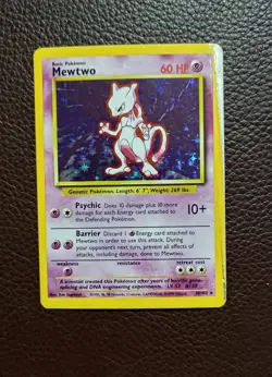 Pokemon TCG Mewtwo 10/102 Holo WOTC: Base Set - Image 1