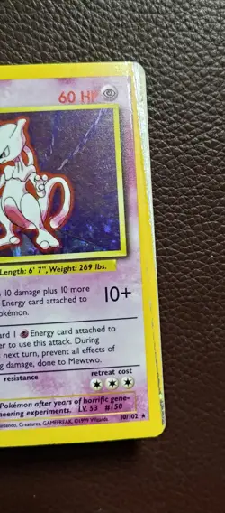Pokemon TCG Mewtwo 10/102 Holo WOTC: Base Set - Image 3