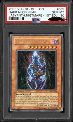Yu-Gi-Oh! Dark Necrofear LON-065 1st Edition PSA 10 Gem Mint-Ultra Rare - Image 1