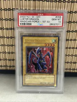 2003 Yugioh Magician Force Luster Dragon 1st Edition PSA 10 MFC-058 - Image 1
