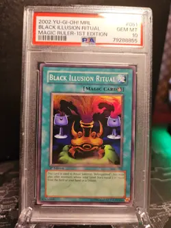 2002 Yu-Gi-Oh! 1st Edition MRL-051 Black Illusion Ritual - PSA 10 GEM MINT - Image 1