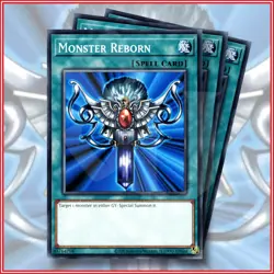 YuGiOh Monster Reborn x3 Common Non Holo Foil Great Card 1st Edition - Image 1