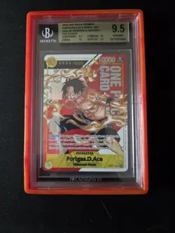 2025 One Piece EN Serialized Top Prize #OP07-119 Portgas D. Ace 0999/1000 Bgs9.5 - Image 1