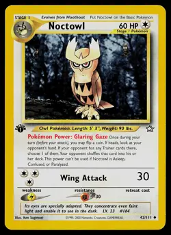 Pokemon Card - Noctowl 1st Edition Neo Genesis 42/111 Uncommon - Image 1