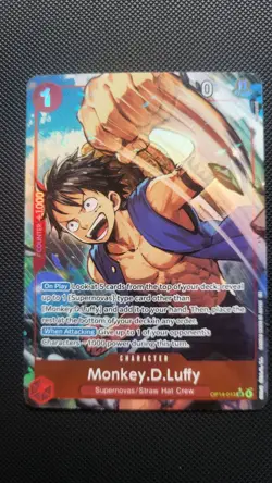 Bandai One Piece Monkey.D.Luffy OP14-013 Foil Holo Character Card - Image 1